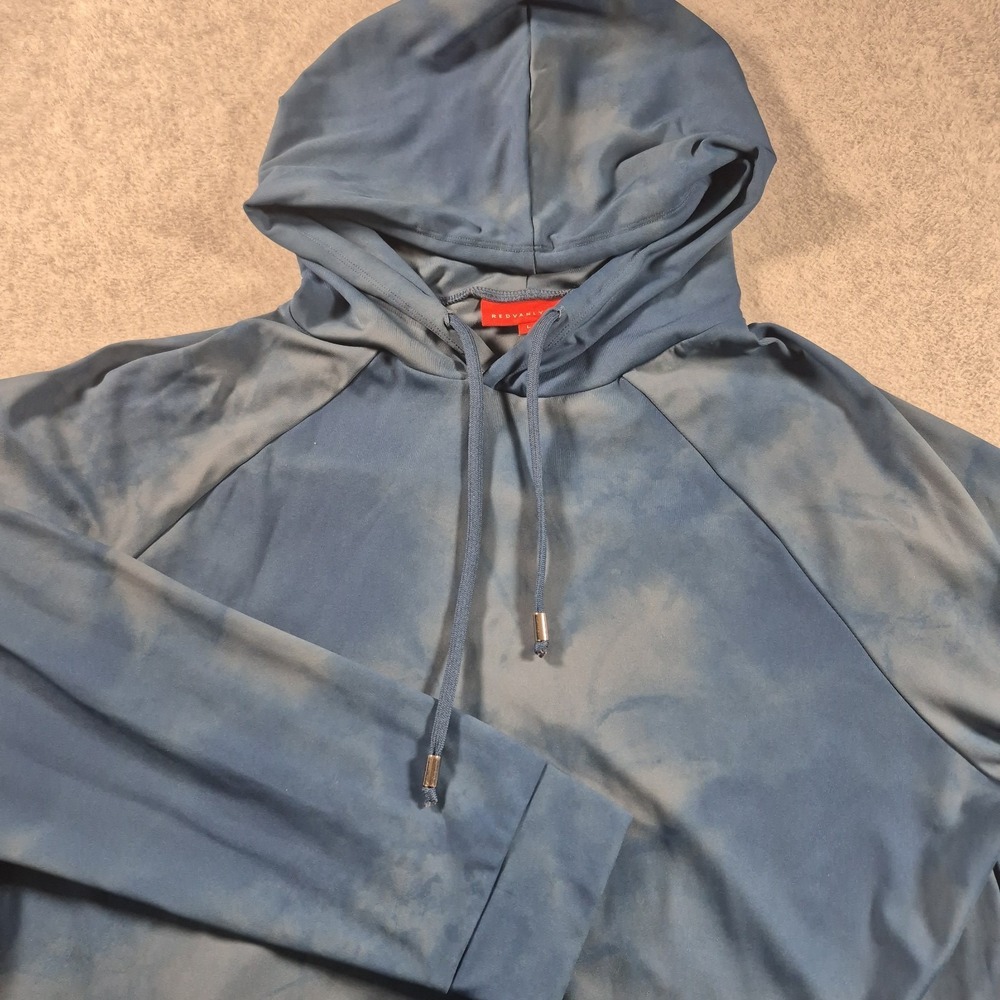 Redvanly Hoodie Mens L Blue Tie Dye Stretch Knit Performance Pullover Golf